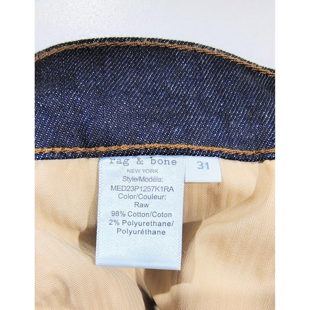 Rag & Bone Fit 2 Slim Crop Jeans Mens 31 Raw Indigo Kaihara Japanese Denim Denim - Picture 7 of 12